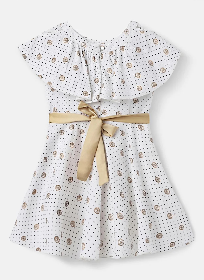 Nautinati Off White Nautinati Girls Dotted Dress | Age 4 - 8 Years for Women | Best Price UAE